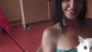 Youngster dark haired desires To play sex game around Her Boyfriend's Tool