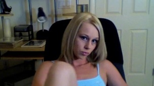 Randy slut in miniskirt shows off her cunt and ass on web camera