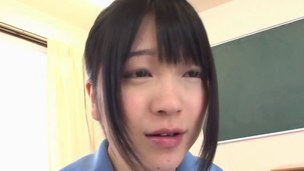Japanese schoolgirl licks