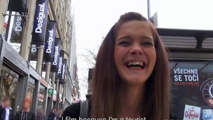 Hawt teen babe resolves to get laid and earn cash in public